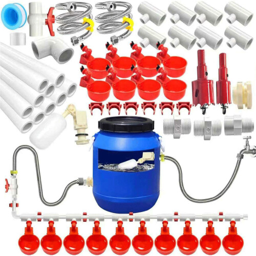 Entire 58PCS Chicken Water Distribution Equipment No Container