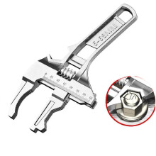 (silvery) Kostumere Reversible Sink Wrench with 6-68mm Jaw Opening Multifunctional Tool
