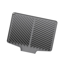 Multifunctional Flexible Drying Base For Dishes Utensils-Gray