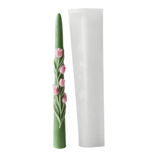 Silicone Embossed Candle Making Mould Featuring Flower-5614