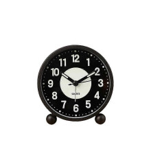 (black) Silent Bedside Alarm Clock | Non~Ticking | Glow-in-the-Dark Bedroom Clock