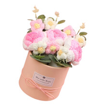 Bouquets de fleurs de roses au crochet dans un Pot décoratif,-4