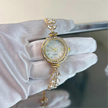 (gold) Exquisite Mermaid Fishtail Shape Watch Women's Fashion Diamond Bracelet Watch Luxury Waterproof Quartz Watch Formal Women's Watch