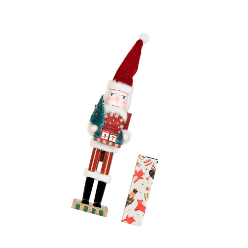 Handcrafted Wood Nutcrackers Statue With 38Cm Christmas Tree