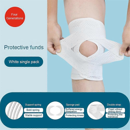 (XXL, white) Knee Brace Knee Support Compression Sleeve With Side Stabilizers Silicone
