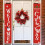 Manfiter Christmas porch banner red welcome 2 pcs 3