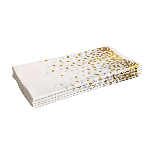 White Gold-Knit Disposable Tablecloth 108x54in (2 Pack) 1