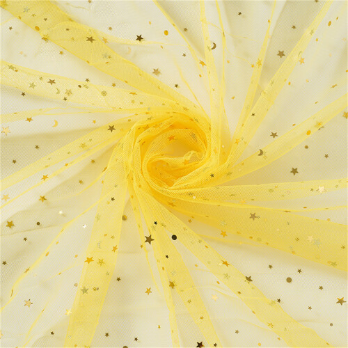 Glitzernder Sternengaze-Stoff, 3,68 m x 1,6 m,-Gelb