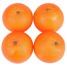 Orangenfrucht-Dekorationsornamente aus weichem Kunststoff, 4 Stück
