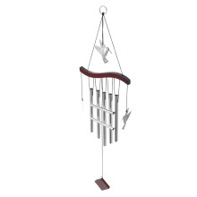Hummingbird Wind Chime Decor – Aluminum & Wood, 72 cm