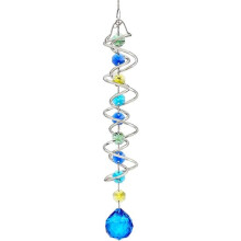 Crystal Wind Spinner with Blue Glass Ball and Octagon
