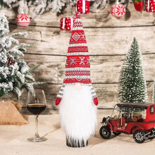 Muinchille Cniotáilte do Bhuidéal Fíona na Nollag – Festive Faceless