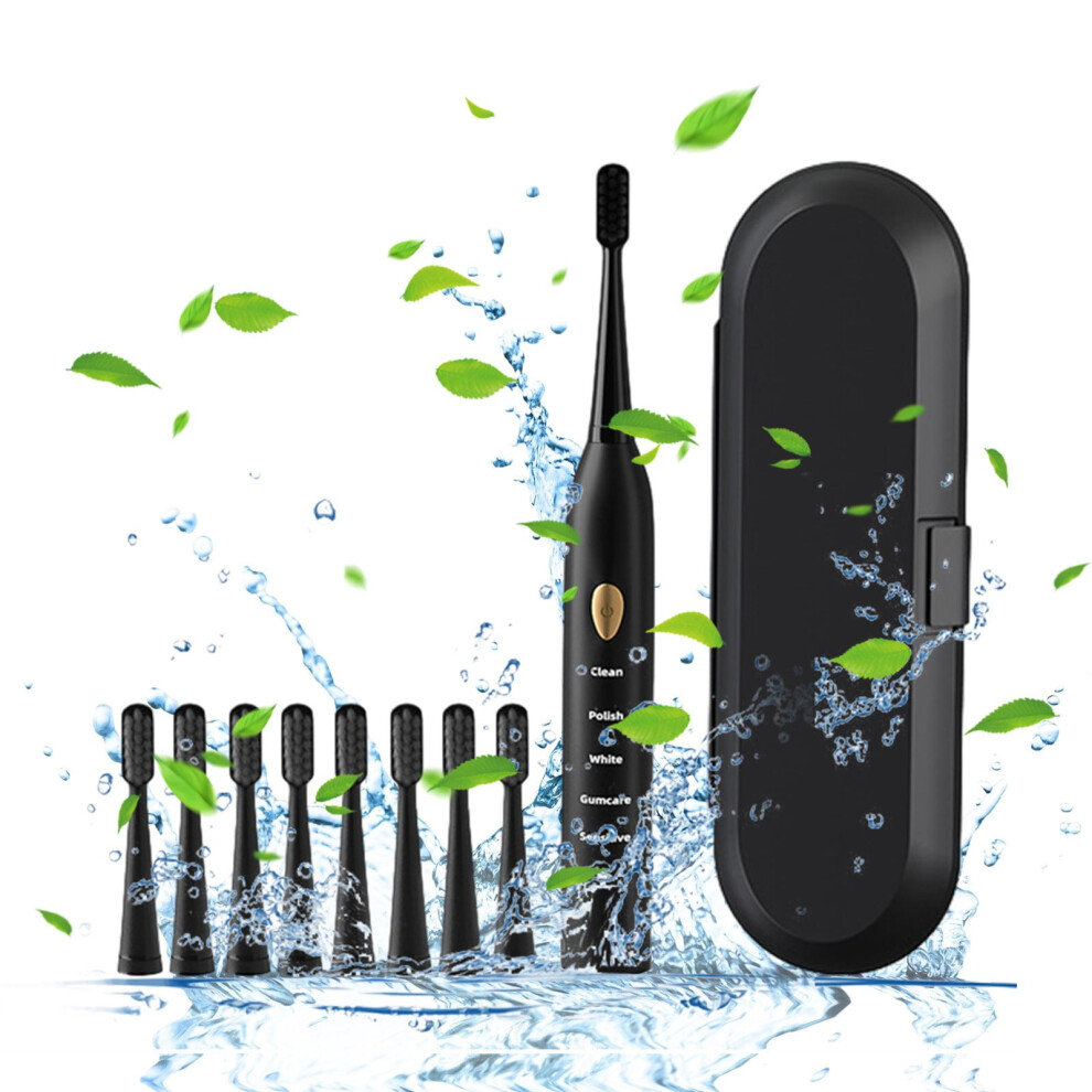 Electric Toothbrush with 8 Heads, 5 Modes, IPX7 Waterproof