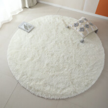 Soft Round Fluffy Area Rug White 72x72 Inches