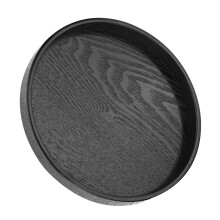 Bandeja redonda de madera maciza Delaman de 30 cm