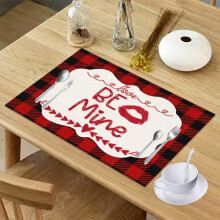 Valentine's Day Placemats Cotton Linen 42 x 32 cm
