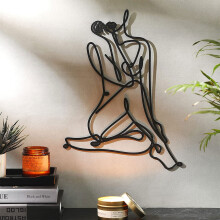 Minimalist Female Silhouette Wall Art Metal Pendant
