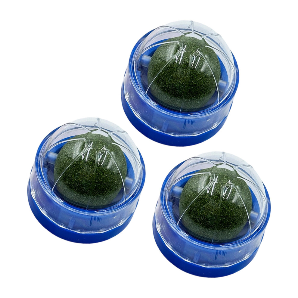 3Pcs Cats Teething Chewing Toy With Catmint Refillable-Blue