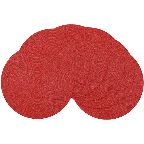 Runde, geflochtene Platzsets, 6er-Set, 15 Zoll