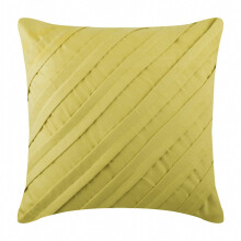 Buttergelber Euro-Kissenbezug 66 x 66 cm, Wildleder gestreift