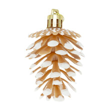 Pinecone Christmas Ornament Plastic Beige 6 pcs