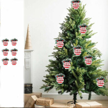 Christmas Flocked Suede Ball Tree Decoration 6PCS