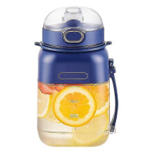 (blue) Portable Wireless Juicer with Straw for Sports Enthusiasts Freshly Squeezed Juices Anytime Anywhere Portable Juicer
