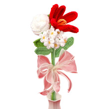 Charme en laine tulipes rose mélange floral idéal pour le-Rouge