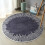 Round Area Rug Polyester Rubber Backing 23.6 in 5