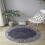 Round Area Rug Polyester Rubber Backing 23.6 in 6
