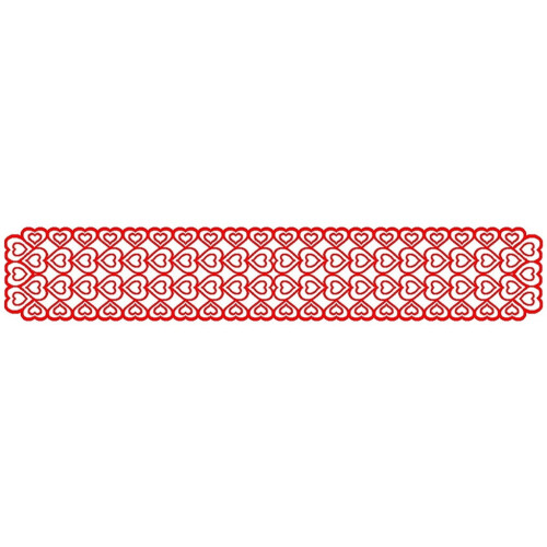 Rød julestjerne blonde bordflag 33x183cm 2