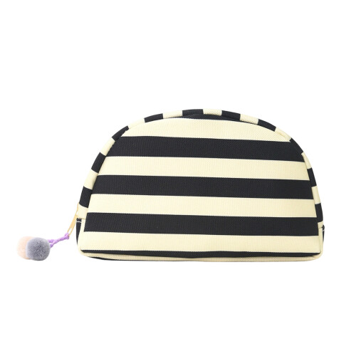 Sac de maquillage élégant à coque rayée, grande capacité,-5