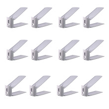 12 Pieces Adjustable Shoe Shelf For Wardrobe Strong Plastic Shoe