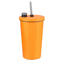 (white) Insulated Mug 304 Stainless Steel Diamond Gradient Straw Coffee Mug Large Capacity Cold Ice Mug