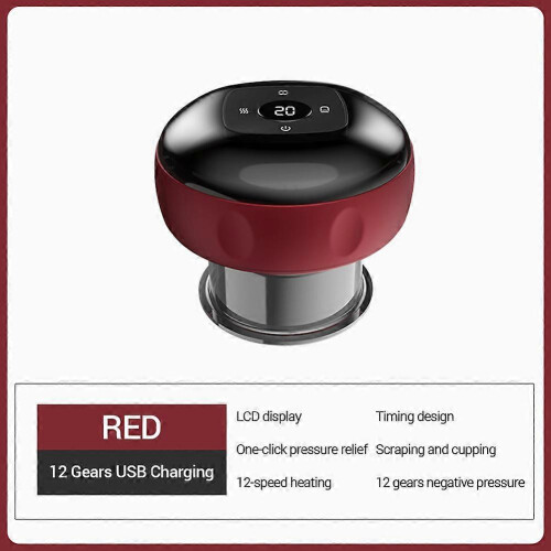 (red) Cellulite Machine, 5-in-1 Adjustable 12 Levels Levide Smart Cupping 1