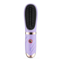 (rechargeable version purple) New All-in-One Hair Straightener Professional Quick Heated Electric Hot Comb Multifunctional Hairstyle Brush
