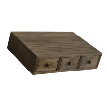 Holz-Aufbewahrungsbox, Schreibtisch-Organizer-drei Schubladen