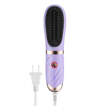 (plug in version purple) New All-in-One Hair Straightener Professional Quick Heated Electric Hot Comb Multifunctional Hairstyle Brush