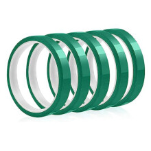 High Temperature Tape Heat Resistant Tape Heat Transfer Tape for Sublimation No Residue 10mm X 33M 108Ft (Green-5 Roll)