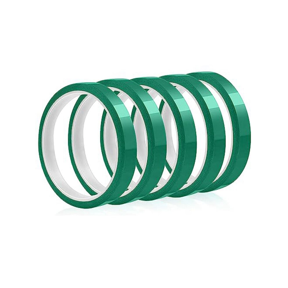 High Temperature Tape Heat Resistant Tape Heat Transfer Tape For Sublimation No Residue 10Mm X 33M 108Ft (Green-5 Roll) 4712859818045