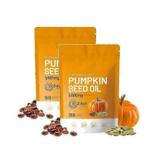 (2PCS) 1-5x 2 in 1 Pumpkin Oil 300 Count Nutrition GELS