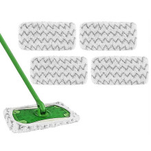 (L, rectangular) 4PCS Home Cleaning Mop Replacement Cloth Thickened Flat Mop Pad Microfiber Wet And Dry Mop Cloth Replacement Accessories