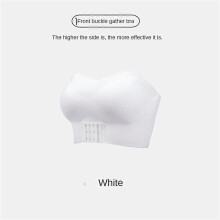 (5XL, white) Women Ladies Strapless Bandeau Bra Boob Tube Removable Pad Comfort Tops
