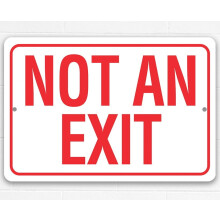 Not an Exit Sign Metal Indoor Outdoor Red White 16 x 12 Inch