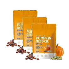 (3PCS) 1-5x 2 in 1 Pumpkin Oil 300 Count Nutrition GELS