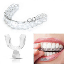 4pcs Reusable Teeth Whitening Trays with Gel Bleach Applicator, Thermoform Dental Gum Shields