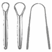 3pcs Portable Stainless Steel Tongue Scrapers Brushes for Removing Bad Breath
