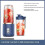 (blue) New Electric Mini Juice Maker Portable Blender Smoothie Juicer Fruit Machine 2