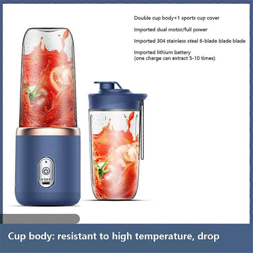 (blue) New Electric Mini Juice Maker Portable Blender Smoothie Juicer Fruit Machine 1