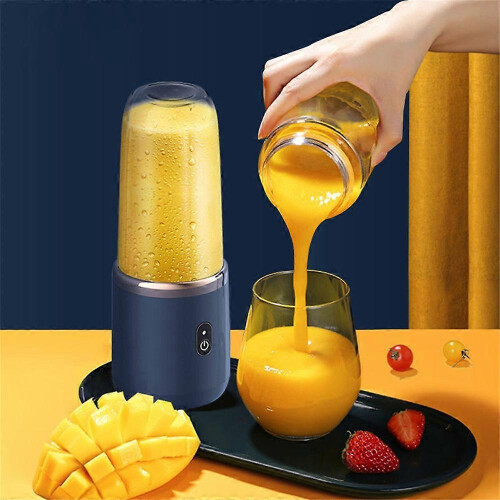 (blue) New Electric Mini Juice Maker Portable Blender Smoothie Juicer Fruit Machine 2